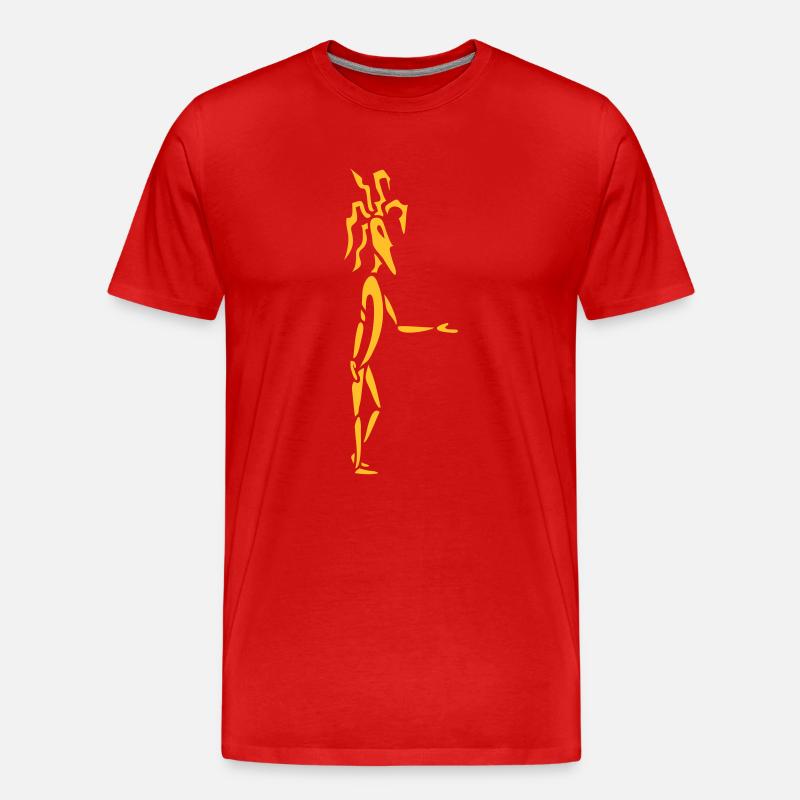 Mann mit Dreadlocks - Männer Premium Bio T-Shirt - Rot