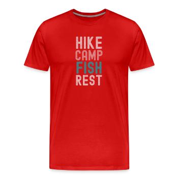 "Aventure en Plein Air" - T-shirt bio Premium Homme - rouge - Devant - Damien (186cm)