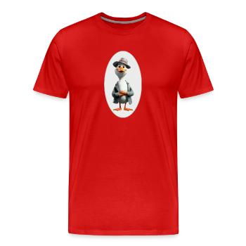 Gans - Männer Premium Bio T-Shirt - Rot - Vorne - Damien (186cm)