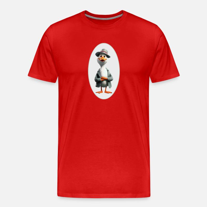 Gans - Männer Premium Bio T-Shirt - Rot