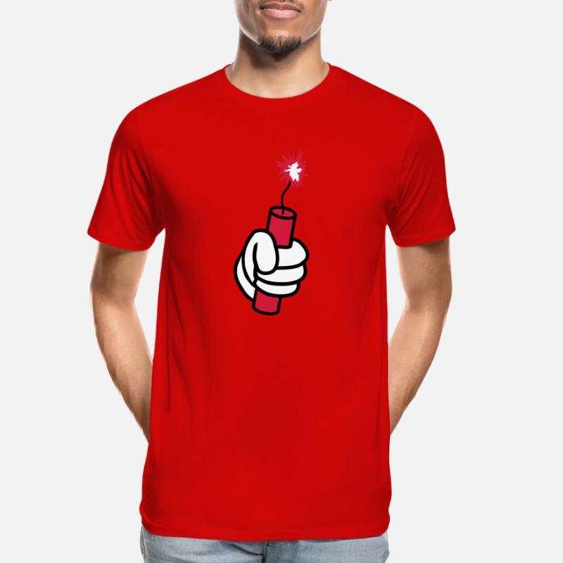 hand held tnt dynamite explode ex Men's Premium Organic T-Shirt