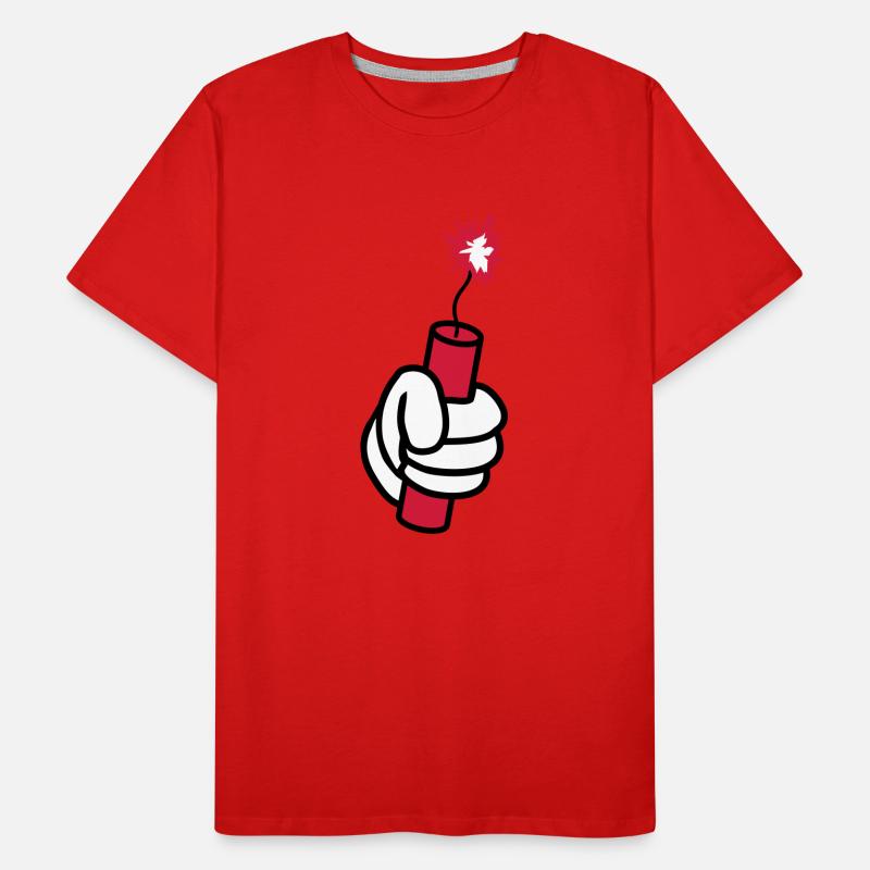 hand held tnt dynamite explode ex Men's Premium Organic T-Shirt