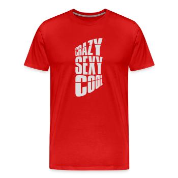 design cool sexy fou - T-shirt bio Premium Homme - rouge - Devant - Damien (186cm)