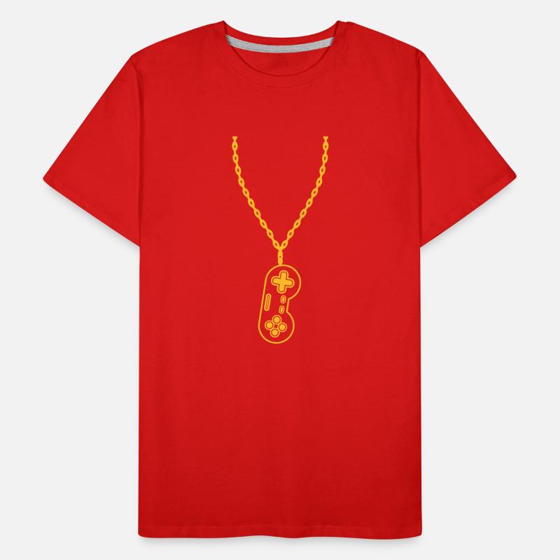 Halskette Schmuck alter Controller Männer Premium Bio T-Shirt