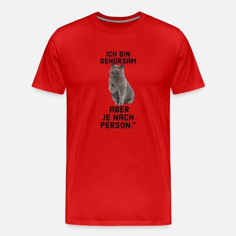 Lustiger katze mit Spruch - Männer Premium Bio T-Shirt - Rot