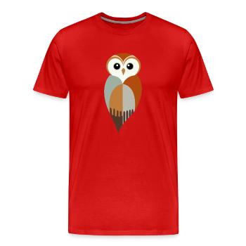 Stilisierte Eule - Männer Premium Bio T-Shirt - Rot - Vorne - Damien (186cm)