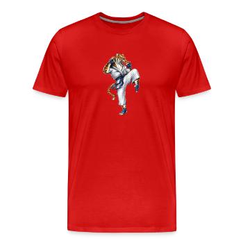 Kampfkunst-Tiger - Männer Premium Bio T-Shirt - Rot - Vorne - Damien (186cm)