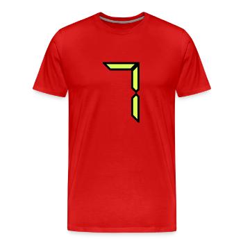 7 JAHRE. 7. JAHRESTAG. GEBURTSTAG 7 JAHRE. 7 - Männer Premium Bio T-Shirt - Rot - Vorne - Damien (186cm)