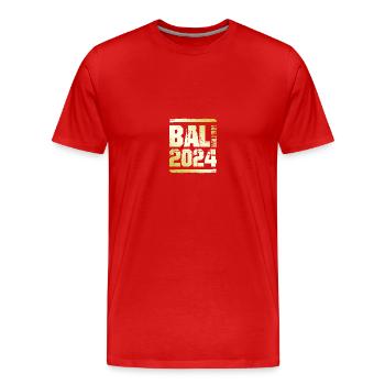 Bali 2024 Médaille d’or - T-shirt bio Premium Homme - rouge - Devant - Damien (186cm)