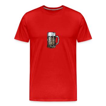 Beer Mug Beer Glass - Men's Premium Organic T-Shirt - red - Front - Damien (186cm)