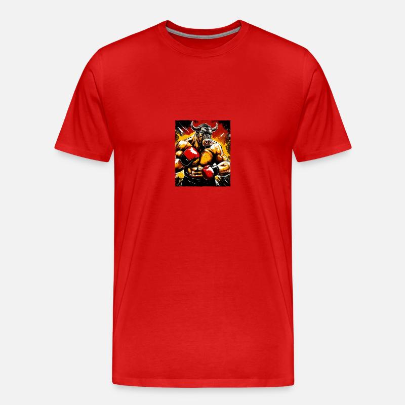 Stier Bulle Boxer Boxen - Männer Premium Bio T-Shirt - Rot