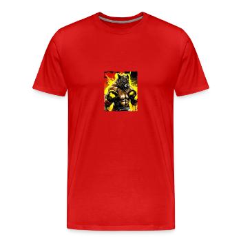 Wolf Boxer Boxen - Männer Premium Bio T-Shirt - Rot - Vorne - Damien (186cm)