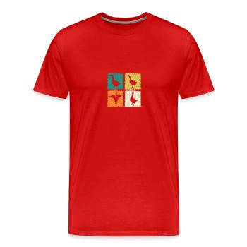 Gans - Männer Premium Bio T-Shirt - Rot - Vorne - Damien (186cm)