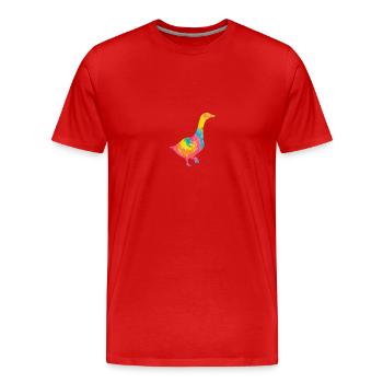 Gans - Männer Premium Bio T-Shirt - Rot - Vorne - Damien (186cm)