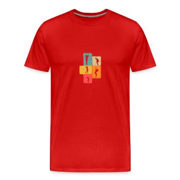 Golfspieler Golf - Männer Premium Bio T-Shirt - Rot - Vorne - Damien (186cm)