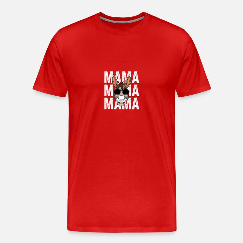 Mama Mutter Esel - Männer Premium Bio T-Shirt - Rot
