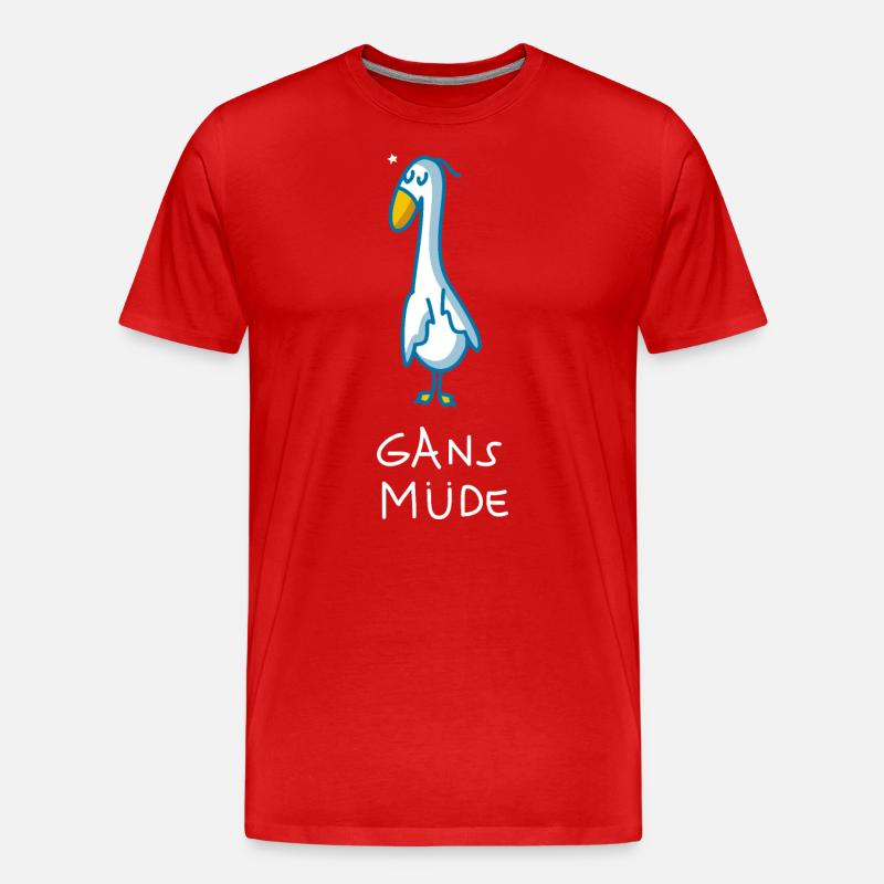 Gans müde - Männer Premium Bio T-Shirt - Rot