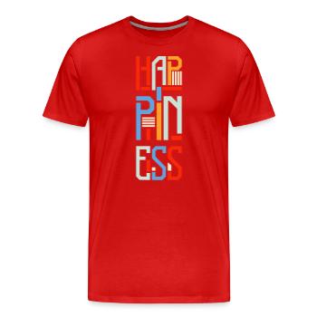 Glücklich Positiv Geld - Männer Premium Bio T-Shirt - Rot - Vorne - Damien (186cm)