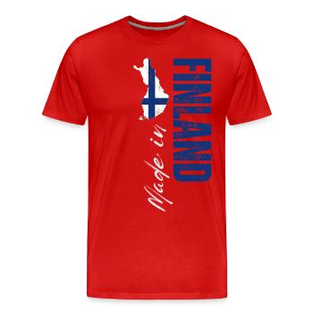 Made in Finland, Finnish pride - Men's Premium Organic T-Shirt - red - Front - Damien (186cm)