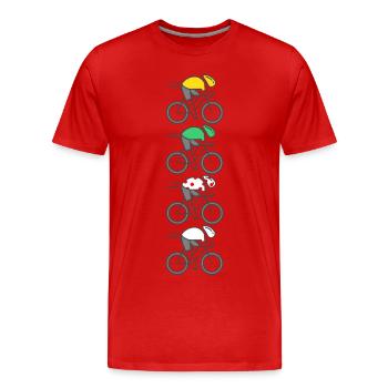 vélo vélos velo velos france maillot champion - T-shirt bio Premium Homme - rouge - Devant - Damien (186cm)
