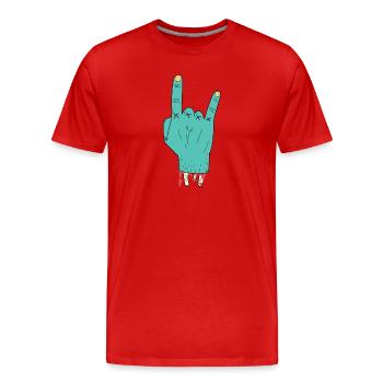 Rock'n roll - T-shirt bio Premium Homme - rouge - Devant - Damien (186cm)