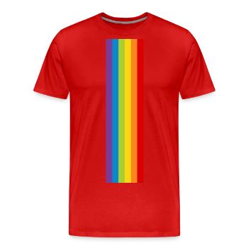 LGBT Pride Flag CSD Regenbogen Flagge Pride Month - Männer Premium Bio T-Shirt - Rot - Vorne - Damien (186cm)