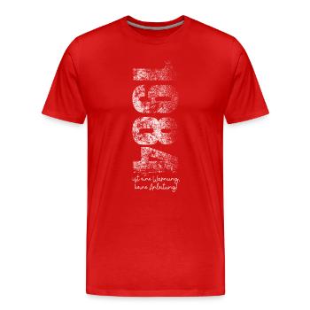 1984 Ist eine Warnung keine Anleitung - Orwell - Männer Premium Bio T-Shirt - Rot - Vorne - Damien (186cm)