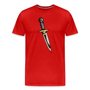 Dague de tatouage classique - T-shirt bio Premium Homme - rouge - Devant - Damien (186cm)