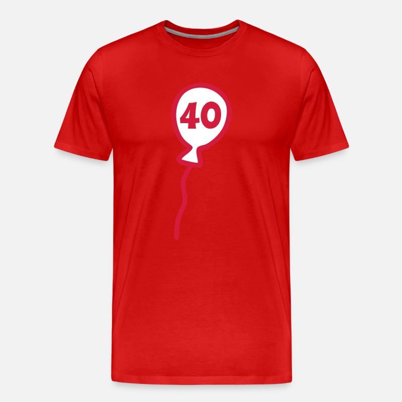 40 Luftballon - V2 - Männer Premium Bio T-Shirt - Rot