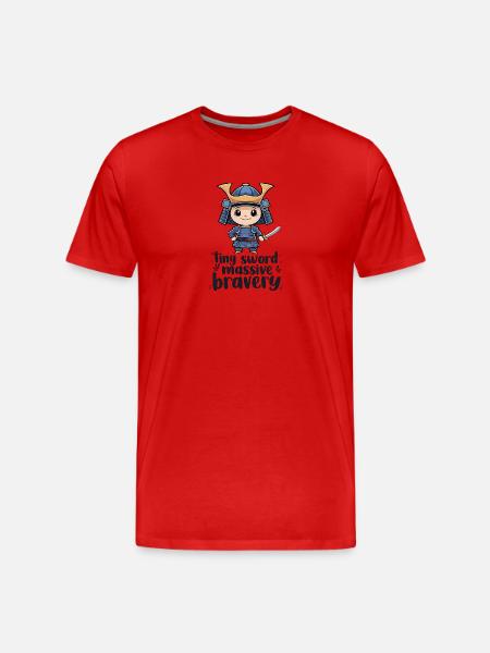 Chibi-Samurai - Männer Premium Bio T-Shirt - Rot