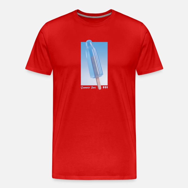 Sommerzeit - Blaue Version - Männer Premium Bio T-Shirt - Rot