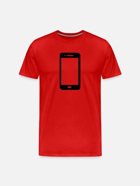 Mobile Phone Vektor - Men's Premium Organic T-Shirt - red