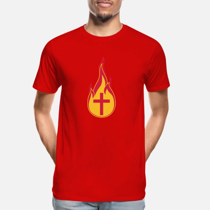 feu flammes chaud brûlé brûlé torche loder T-shirt bio Premium Homme