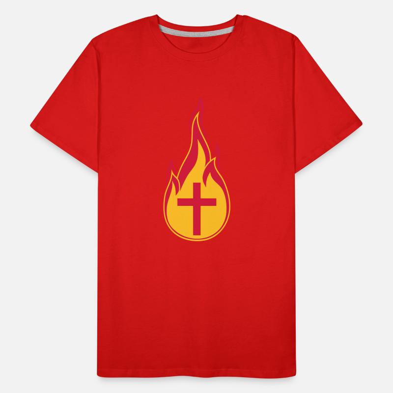 feuer flammen heiss brennen verbrannt fackel loder Männer Premium Bio T-Shirt