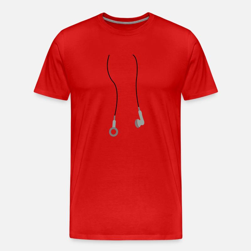 kopfhoerer3 - Männer Premium Bio T-Shirt - Rot