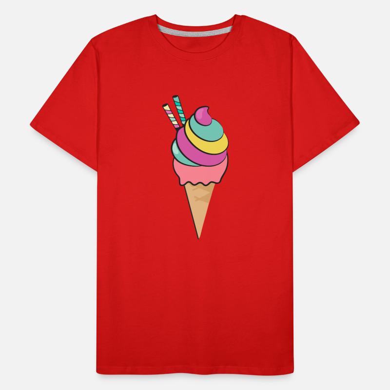 Eiscreme, Eistüte, Eis Männer Premium Bio T-Shirt