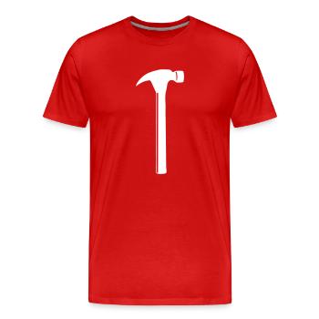 werkzeug hammer - Männer Premium Bio T-Shirt - Rot - Vorne - Damien (186cm)
