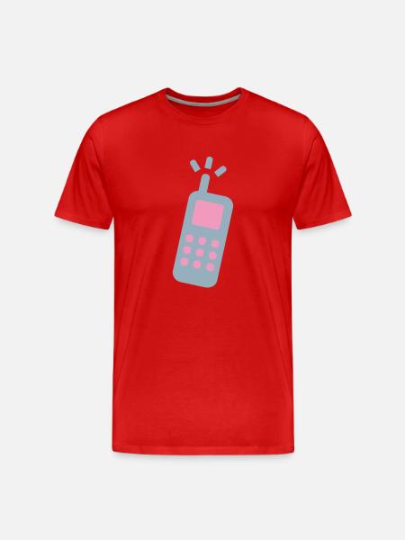 phone cellphone cell phone landline - Men's Premium Organic T-Shirt - red