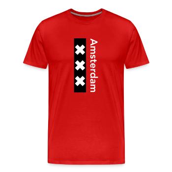 Amsterdam - Männer Premium Bio T-Shirt - Rot - Vorne - Damien (186cm)