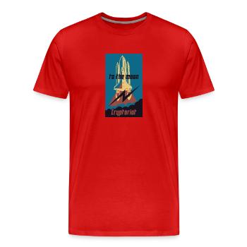 Cryptoriot - Men's Premium Organic T-Shirt - red - Front - Damien (186cm)