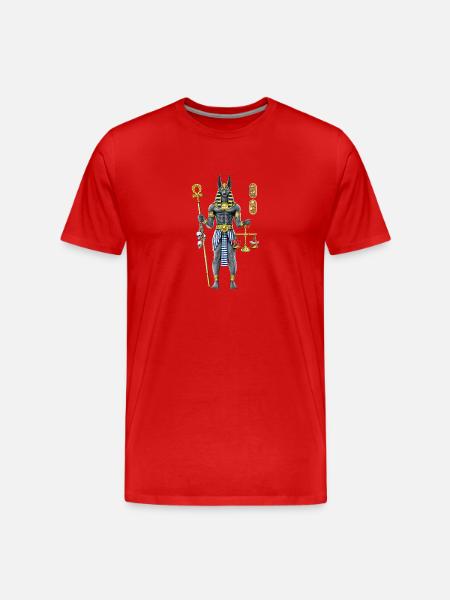 Anubis Egyptian Mythology God - Men's Premium Organic T-Shirt - red