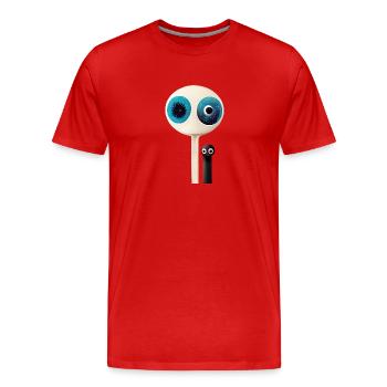 Deux paires d’yeux - T-shirt bio Premium Homme - rouge - Devant - Damien (186cm)