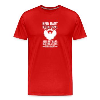 Opa Mit Bart - Männer Premium Bio T-Shirt - Rot - Vorne - Damien (186cm)