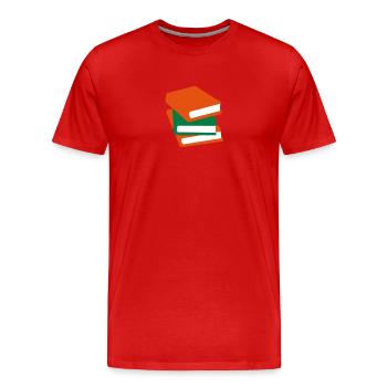 Bücher - Männer Premium Bio T-Shirt - Rot - Vorne - Damien (186cm)