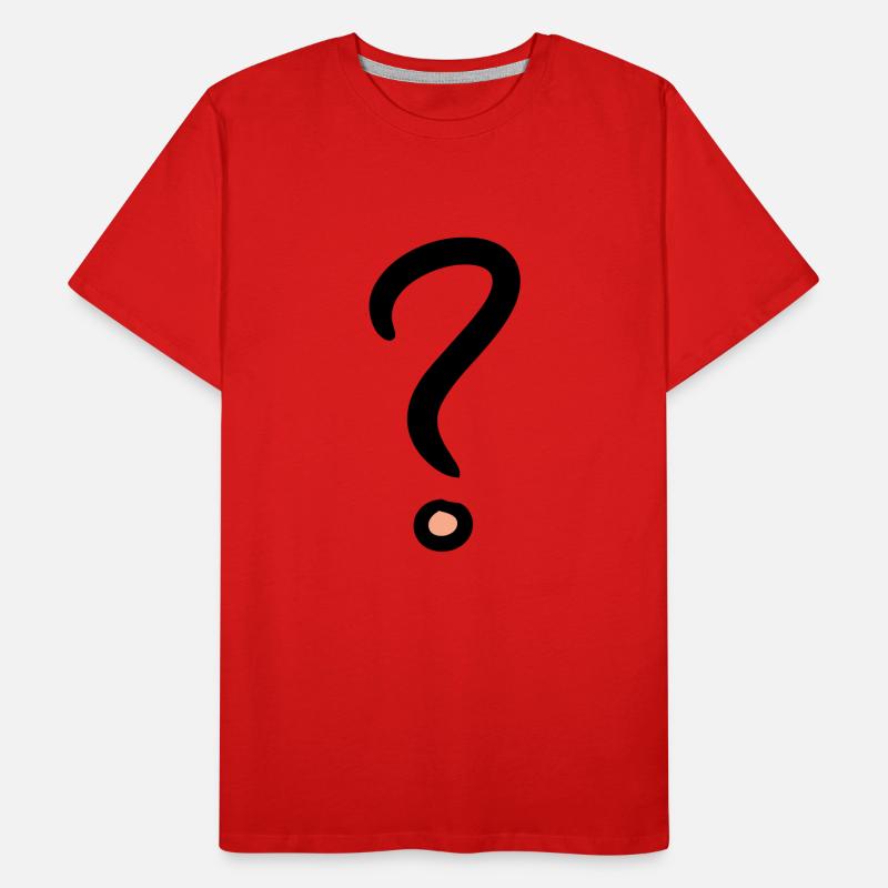 Question Mark Symbol, Punctuation Vector Drawing Men's Premium Organic T-Shirt