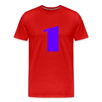 1. 1 YEAR. 1ST ANNIVERSARY. BIRTHDAY 1 YEAR - Men's Premium Organic T-Shirt - red - Front - Damien (186cm)