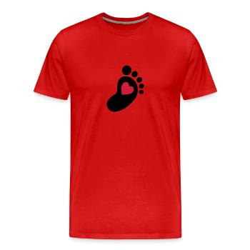 Bébé pied - T-shirt bio Premium Homme - rouge - Devant - Damien (186cm)