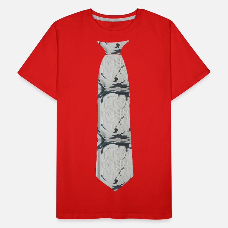 Gray Tie Pattern Smudging Style - Printed Men's Premium Organic T-Shirt