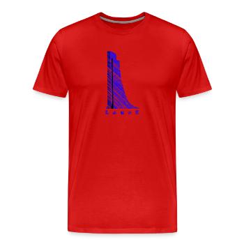 Mémorial naval de Laboe – Conception moderne des lignes - T-shirt bio Premium Homme - rouge - Devant - Damien (186cm)