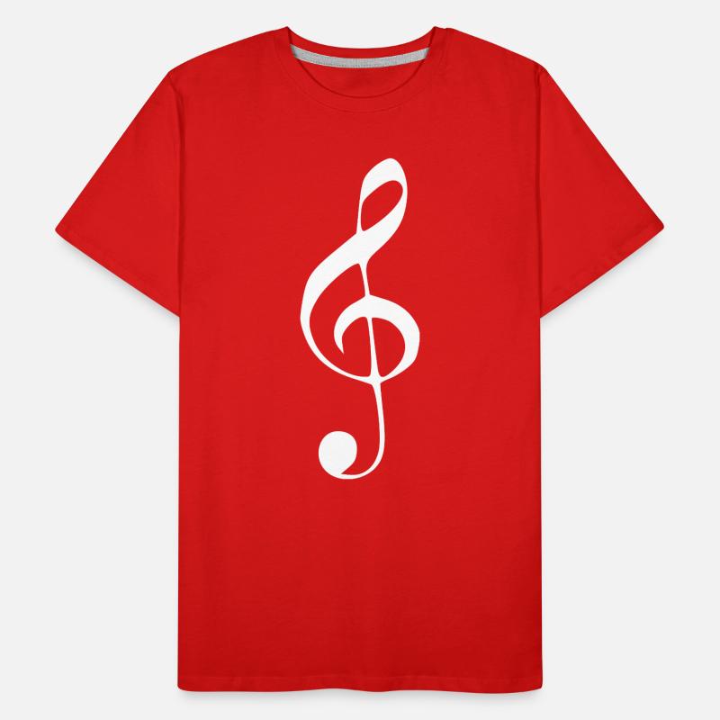 Music clef note note note white Men's Premium Organic T-Shirt